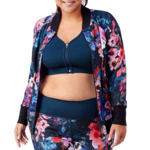 Rainbeau Morgan Black Floral Print Bomber